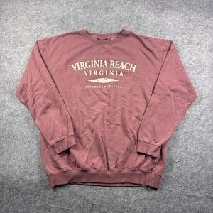 Sunsations Virginia Beach Graphic Sweatshirt Mauve Purple Crewneck Large